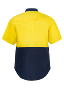 LIGHTWEIGHT HI VIS TWO TONE SHORT SLEEVE VENTED COTTON DRILL SHIRT WS4248