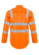 LIGHTWEIGHT HI VIS VENTED COTTON DRILL SHIRT WITH SEMI GUSSET AND SHOULDER PATTERN CSR REFLECTIVE TAPE WS6011