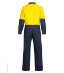 HI VIS TWO TONE COTTON DRILL COVERALLS WC3051