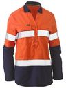 Womens Taped Hi Vis Stretch V-Neck Closed Front Shirt BLC6064T