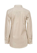 LADIES LIGHTWEIGHT LONG SLEEVE HALF PLACKET COTTON DRILL SHIRT WITH CONTRAST BUTTONS WSL505
