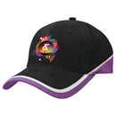 Brushed Heavy Cotton Tri-Coloured Cap Black/White/Orange