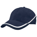 Brushed Heavy Cotton Tri-Coloured Cap Black/White/Orange