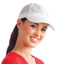 Brushed Heavy Cotton Cap with Mesh Inserts on Peak Black/White