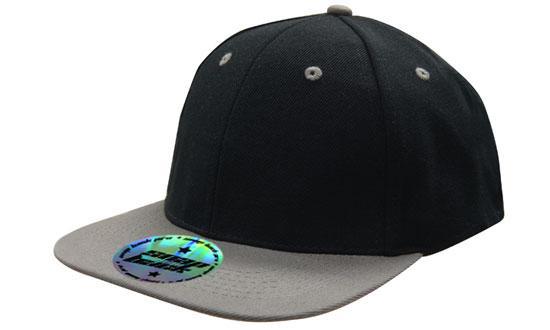 Premium American Twill Cap with Snap Pro Back Pro Styling - Two Tone 4106 Black/Charcoal Stock Clearance