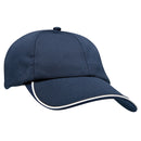 Brushed Heavy Cotton Cap with Indented Peak Black/White/Gold