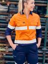 Womens Taped Hi Vis Stretch V-Neck Closed Front Shirt BLC6064T