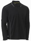 Cool Mesh Polo with Reflective Piping Long Sleeve BK6425