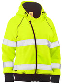 Women's Taped Hi Vis Fleece Zip Front Hoodie with Sherpa Lining