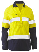 Womens Taped Hi Vis Stretch V-Neck Closed Front Shirt