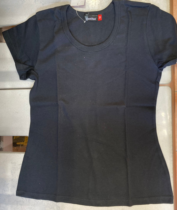 Womens Black TShirt (Identitee T04)  Size 14 Stock Clearance