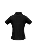 Ladies Micro Waffle Polo P3325 Black Stock Clearance