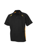 Mens Splice Polo P7700 Black/Gold Stock Clearance