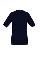 Womens Zip Front Short Sleeve Knit