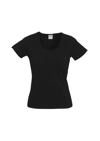 LADIES VIBE TEE   T29222 Black Size 14 Stock Clearance
