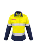 Womens FR Closed Front Hooped Taped Spliced Shirt ZW131