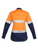 Womens Hi Vis Spliced Industrial Shirt - Hoop Taped ZWL123