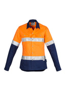 Womens Hi Vis Spliced Industrial Shirt - Hoop Taped ZWL123