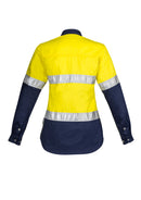 Womens Hi Vis Spliced Industrial Shirt - Hoop Taped ZWL123