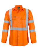 HI VIS LONG SLEEVE SHIRT WITH X PATTERN AND CSR REFLECTIVE TAPE -DAY/NIGHT USE WS3222