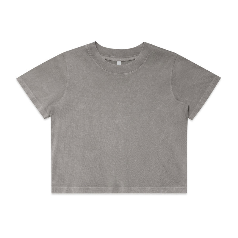 Wo's Stone Wash Heavy Crop Tee 4086