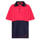KIDS TWO TONE SHORT SLEEVE MICROMESH POLO WITH POCKET WSPK20