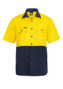 HI VIS TWO TONE SHORT SLEEVE COTTON DRILL SHIRT WS3023