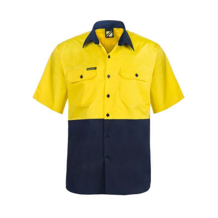 RIPSTOP HI VIS TWO TONE SHORT SLEEVE VENTED SHIRT WS6067