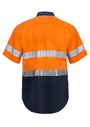 HI VIS TWO TONE SHORT SLEEVE COTTON DRILL SHIRT WITH CSR REFLECTIVE TAPE WS4001