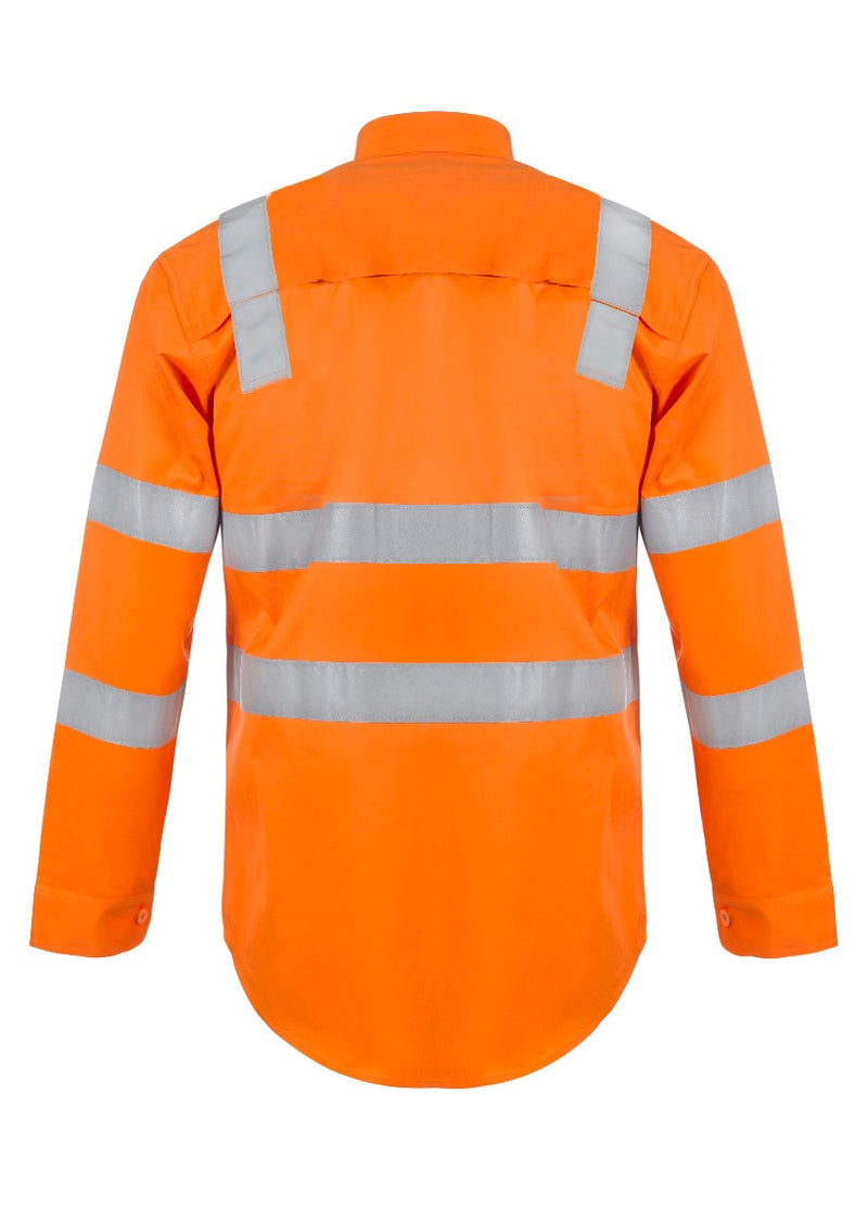 LIGHTWEIGHT HI VIS VENTED COTTON DRILL SHIRT WITH SEMI GUSSET AND SHOULDER PATTERN CSR REFLECTIVE TAPE WS6011