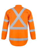 HI VIS LONG SLEEVE SHIRT WITH X PATTERN AND CSR REFLECTIVE TAPE -DAY/NIGHT USE WS3222