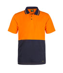 HI VIS TWO TONE SHORT SLEEVE COTTON BACK POLO WITH POCKET WSP401