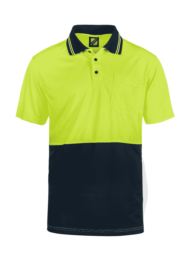 HI VIS LIGHT WEIGHT SHORT SLEEVE MICROMESH POLO WITH POCKET WSP208
