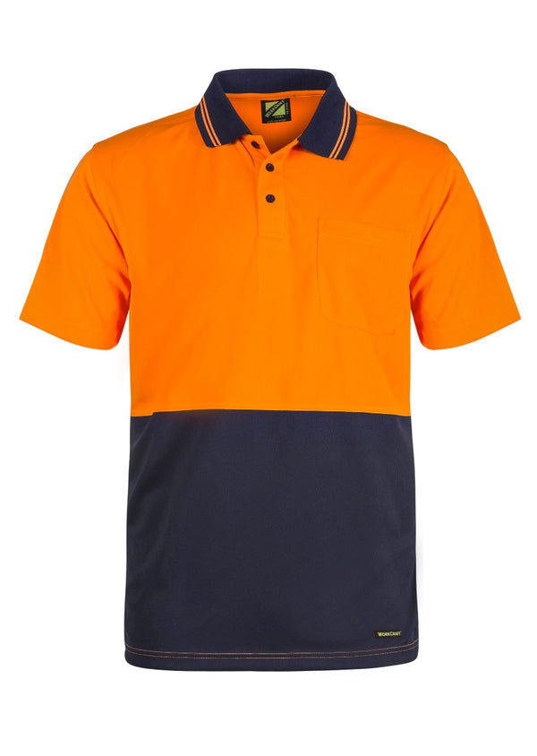 HI VIS LIGHT WEIGHT SHORT SLEEVE MICROMESH POLO WITH POCKET WSP208