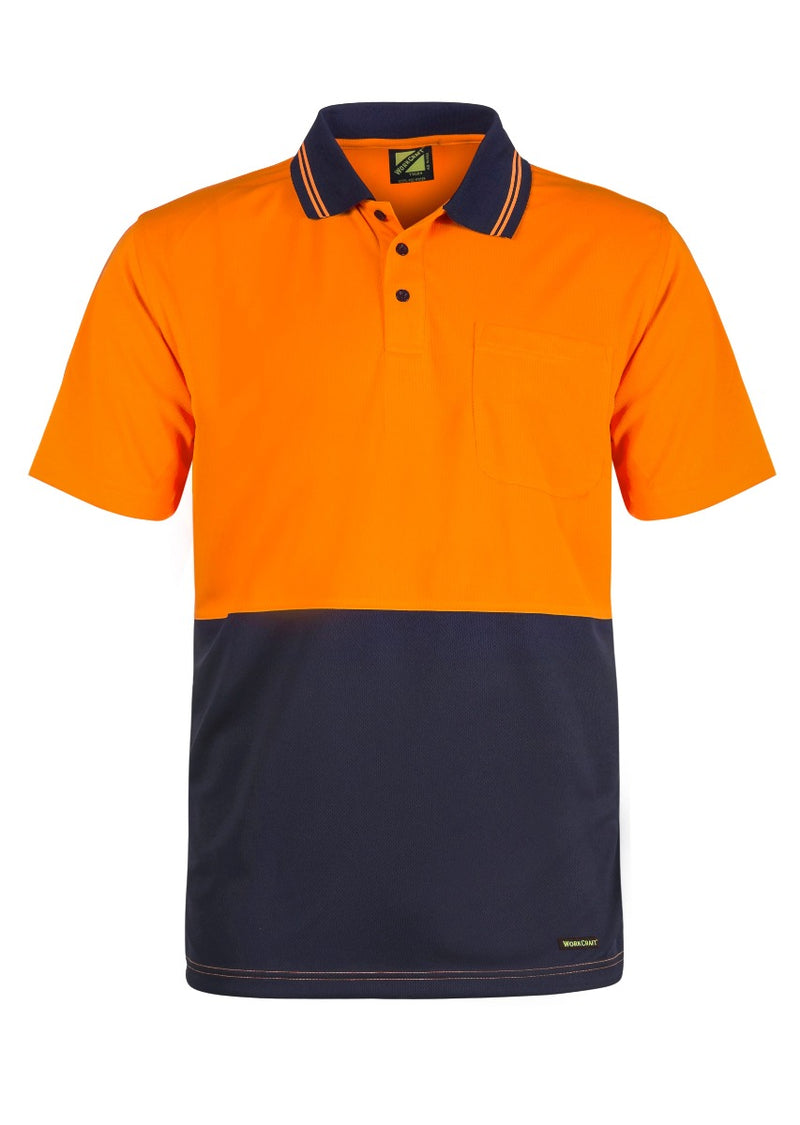 HI VIS LIGHT WEIGHT SHORT SLEEVE MICROMESH POLO WITH POCKET WSP208