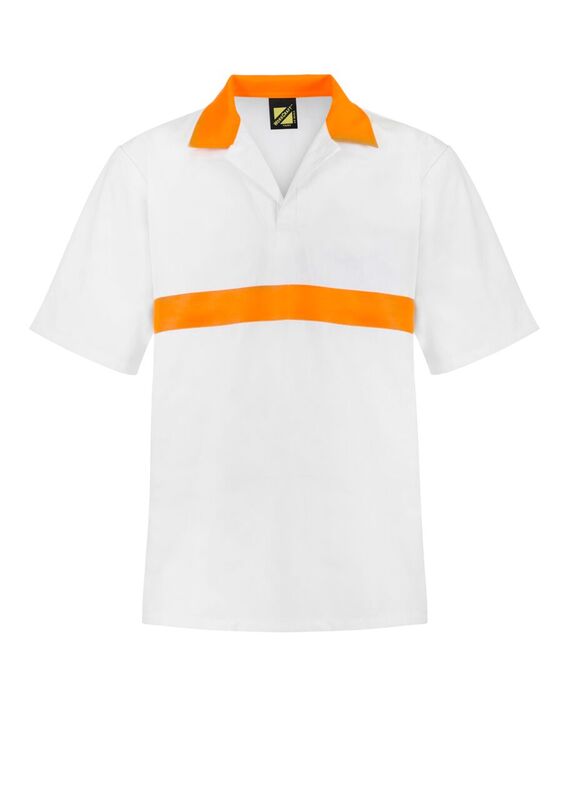 FOOD INDUSTRY JAC SHIRT WITH CONTRAST COLLAR AND CHESTBAND - SHORT SLEEVE WS3007