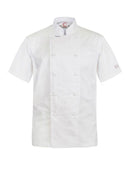 EXEC CHEF JACKET SHORT SLEEVE LIGHT WEIGHT WITH STUDS