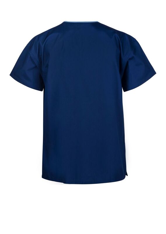 REVERSIBLE UNISEX SCRUB TOP WITH CONTRAST TRIM