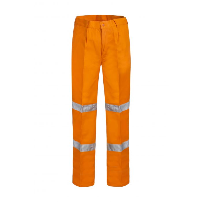 CLASSIC SINGLE PLEAT COTTON DRILL TROUSER WITH CSR REFLECTIVE TAPE WP4006