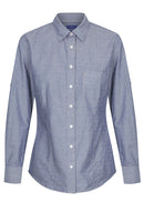 Women's Slate Hardware 1713WHL CHAMBRAY DOBBY LONG SLEEVE SHIRT