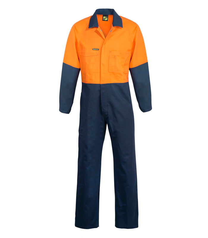 HI VIS TWO TONE COTTON DRILL COVERALLS WC3051