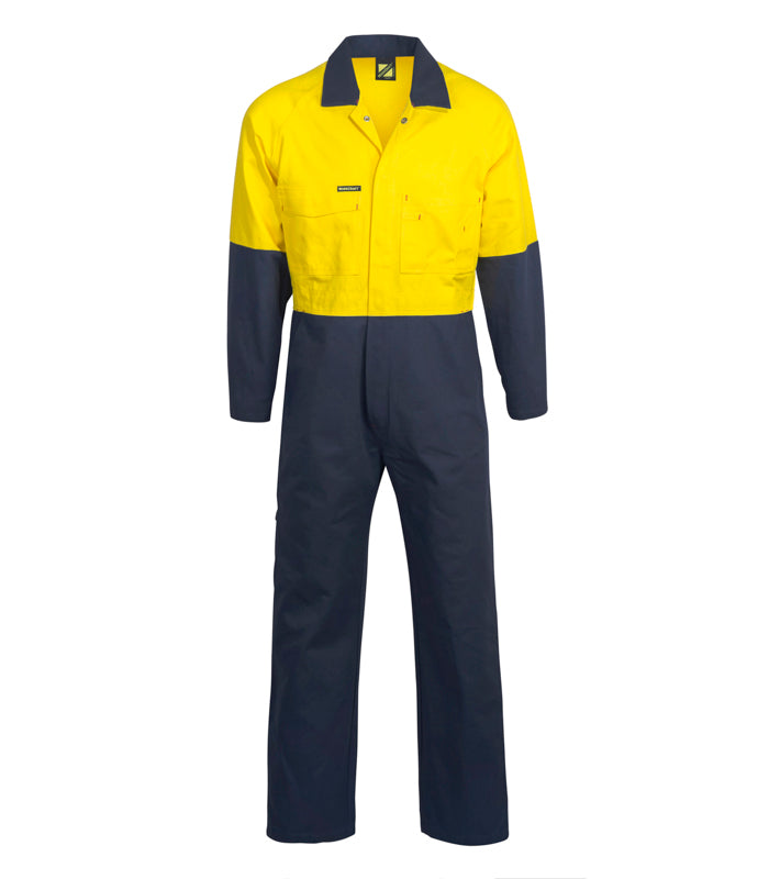 HI VIS TWO TONE COTTON DRILL COVERALLS WC3051