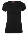 LADIES SCOOP NECK TEE 1LSNT Black Size 14 Stock Clearance