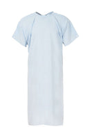 SEERSUCKER GOWN WITH SHOULDER STUDS