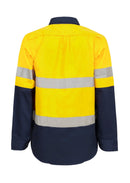 MATERNITY LTWEIGHT HI VIS TWO TONE LONG SLEEVE VENTED COTTON DRILL SHIRT WITH CSR REFLECTIVE TAPE WSL601
