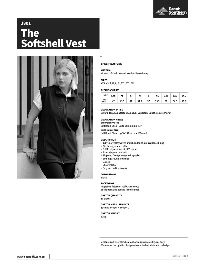 J801 The Softshell Vest