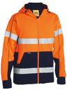 Taped Hi Vis Zip Fleece Hoodie with Sherpa Lining BK6988T