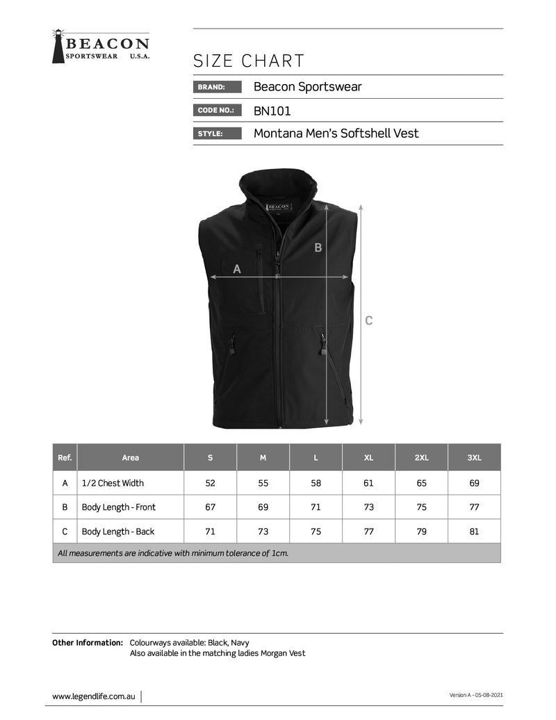 BN101 Montana Men's Softshell Vest