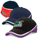 Brushed Heavy Cotton Tri-Coloured Cap Black/White/Orange