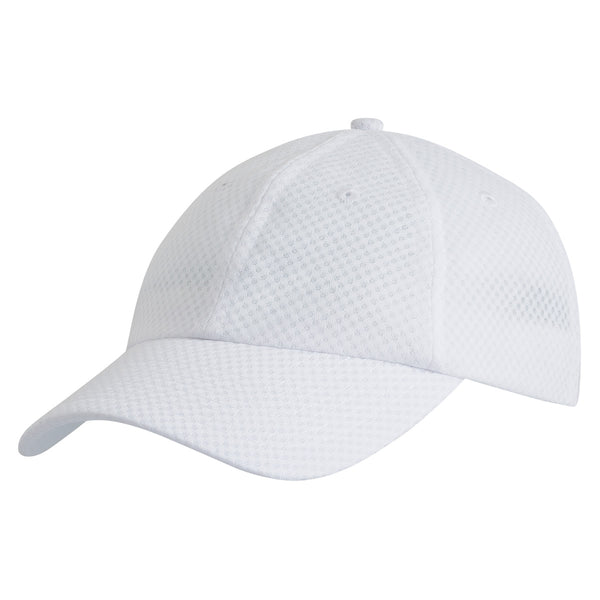 Brushed Heavy Cotton Cap with Mesh Inserts on Peak Black/White